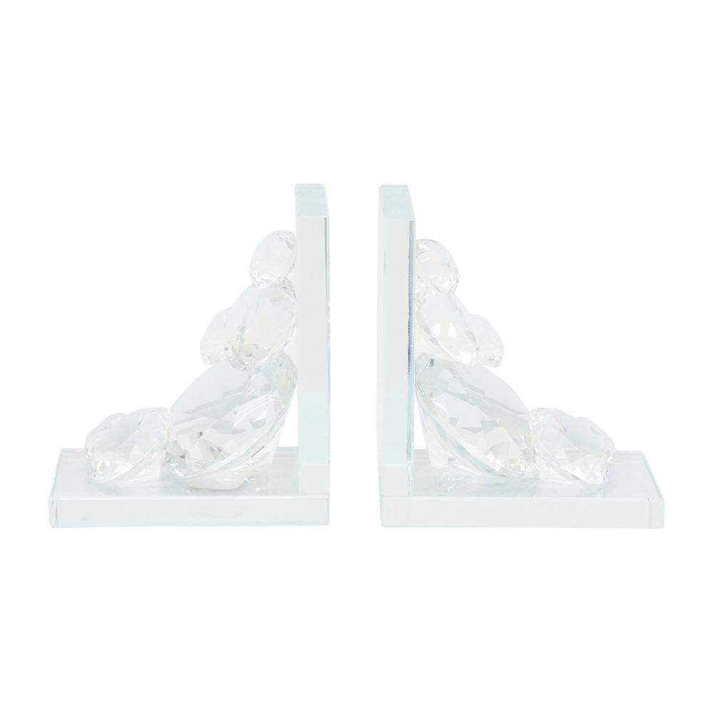 S/2 Crystal Diamond Bookends. Picture 2