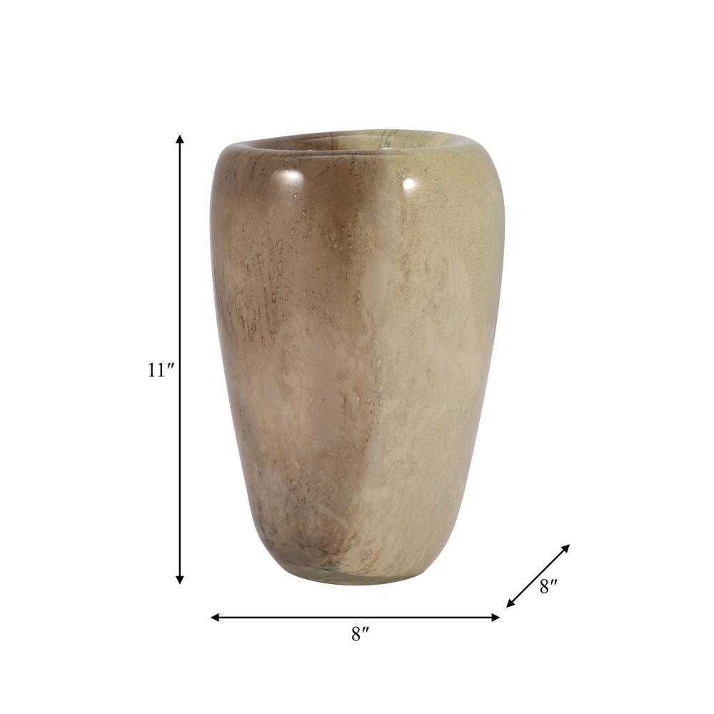 Glass, 11" 2-tone Vase, Nude. Picture 9