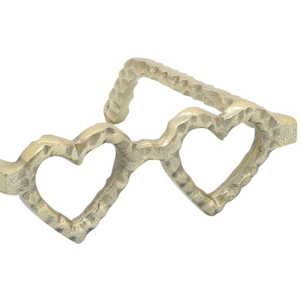Metal Heart Shaped Glasses, Gold. Picture 5