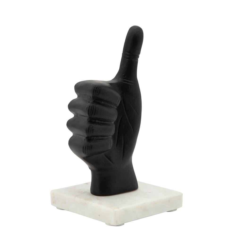 8" Metal Thumbs Up, Black. Picture 2
