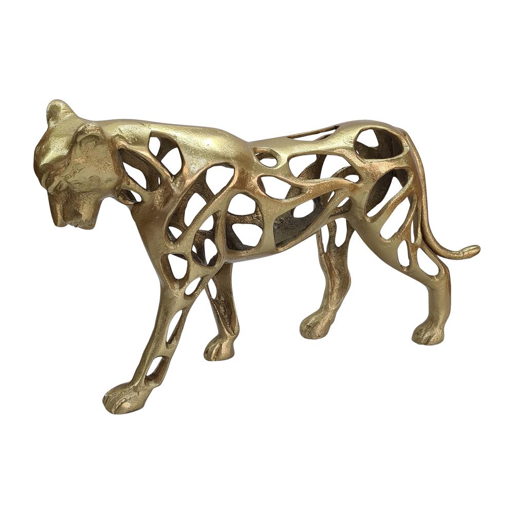 Metal, 14" Lioness, Gold. Picture 1