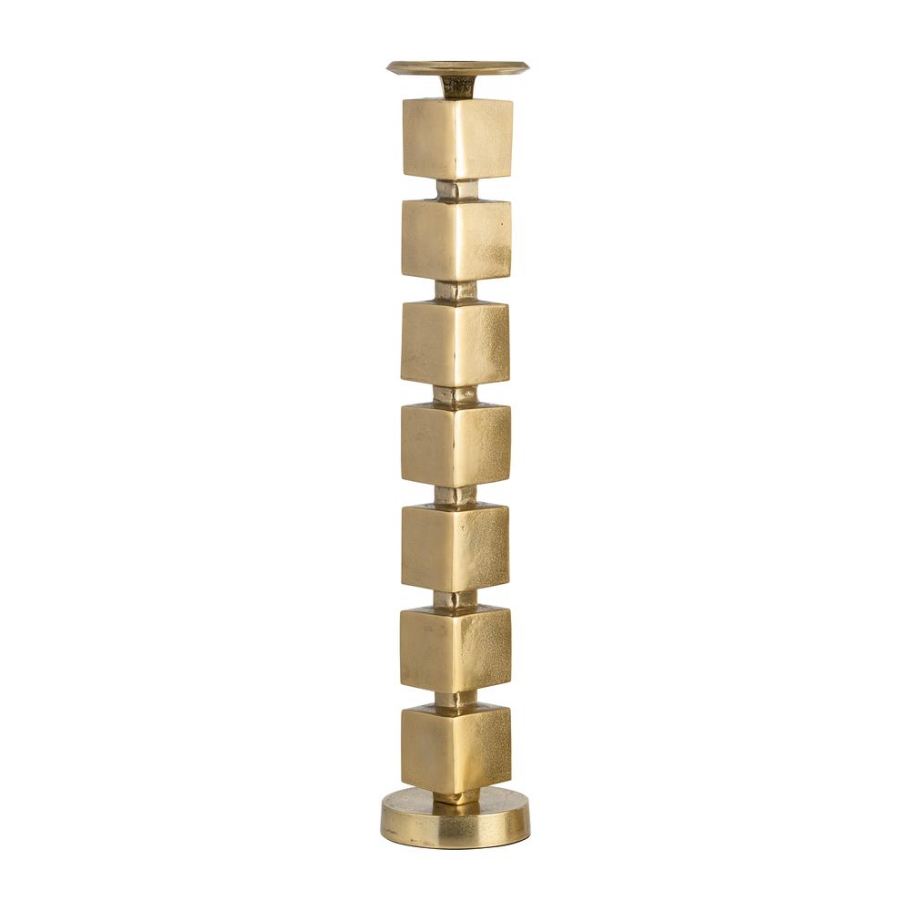 Metal, 24" Stacked Cubes Candleholder, Gold. Picture 3