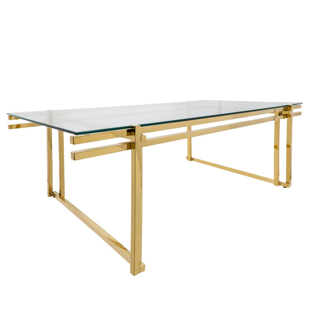 Metal 55" Coffee Table, Gold. Picture 2