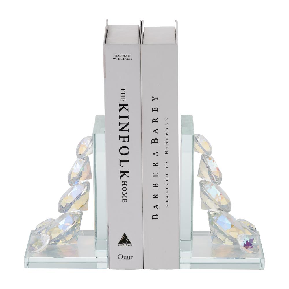 S/2 Crystal Diamond Bookends, Rainbow. Picture 3