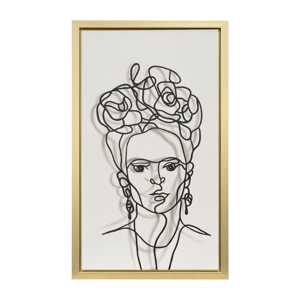35x59, Hand Painted Frida Illusion, Wht/blk. Picture 1