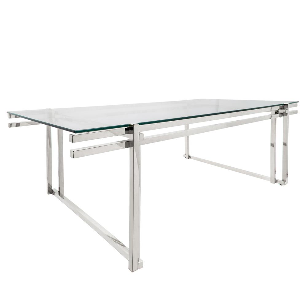 Metal 55" Coffee Table, Silver. Picture 2