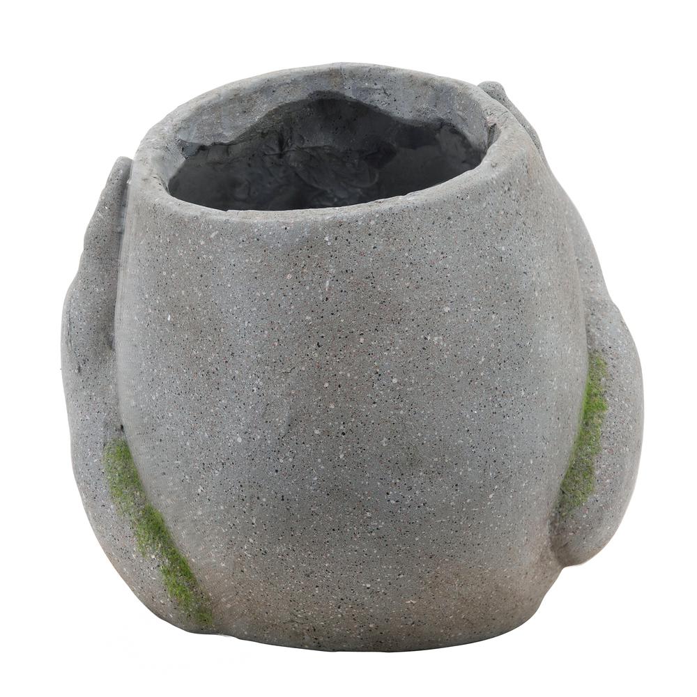 Resin, 9"h No See Planter, Gray. Picture 4