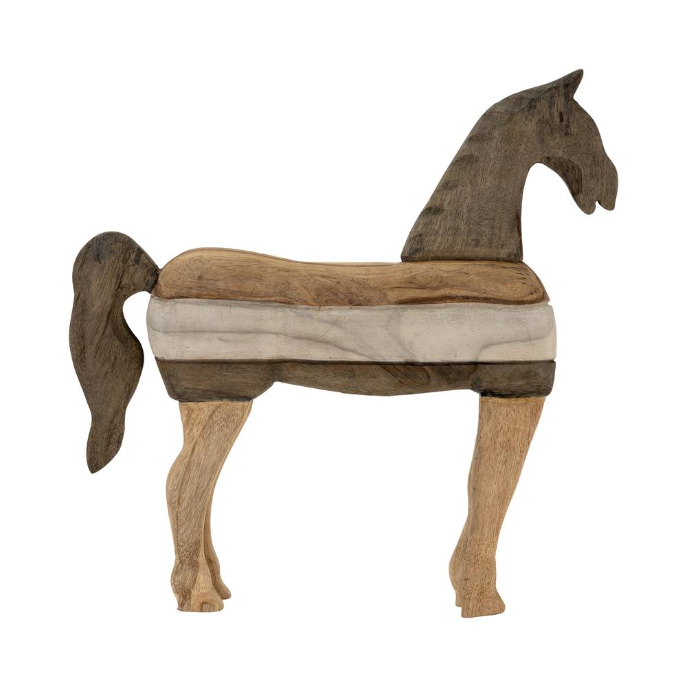 Mago Wood 15", Horse Sculputure, Dark Brown. Picture 1