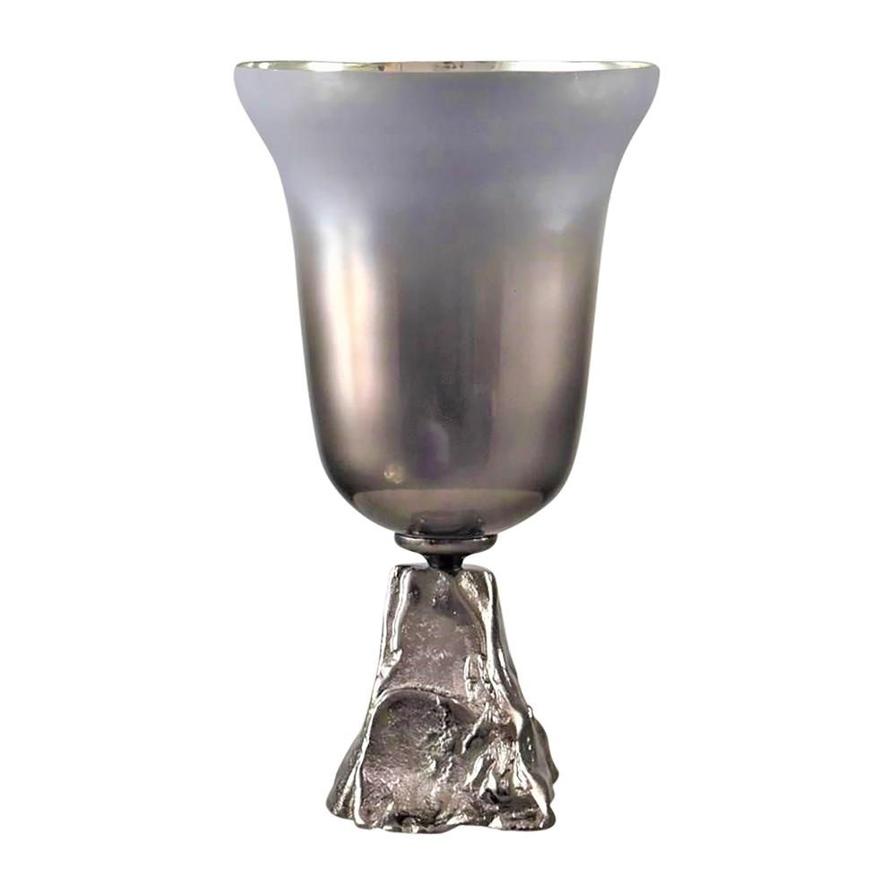 Glass, 18" 2-tone Chalice Vase, Metallic Kd. Picture 1