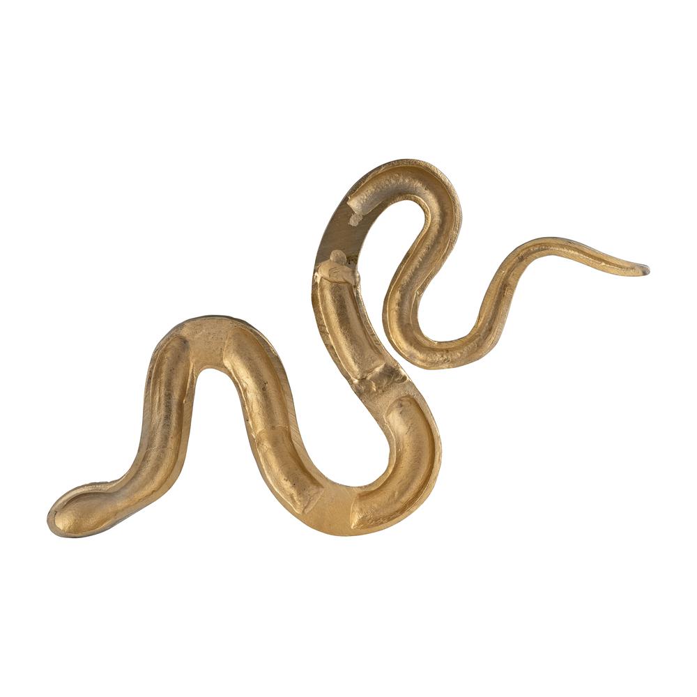 Metal, 22" Snake 4-taper Candle Holder, Gold. Picture 7