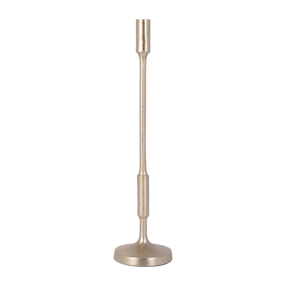 Metal, 20"h Taper Candle Holder, Champagne. Picture 1