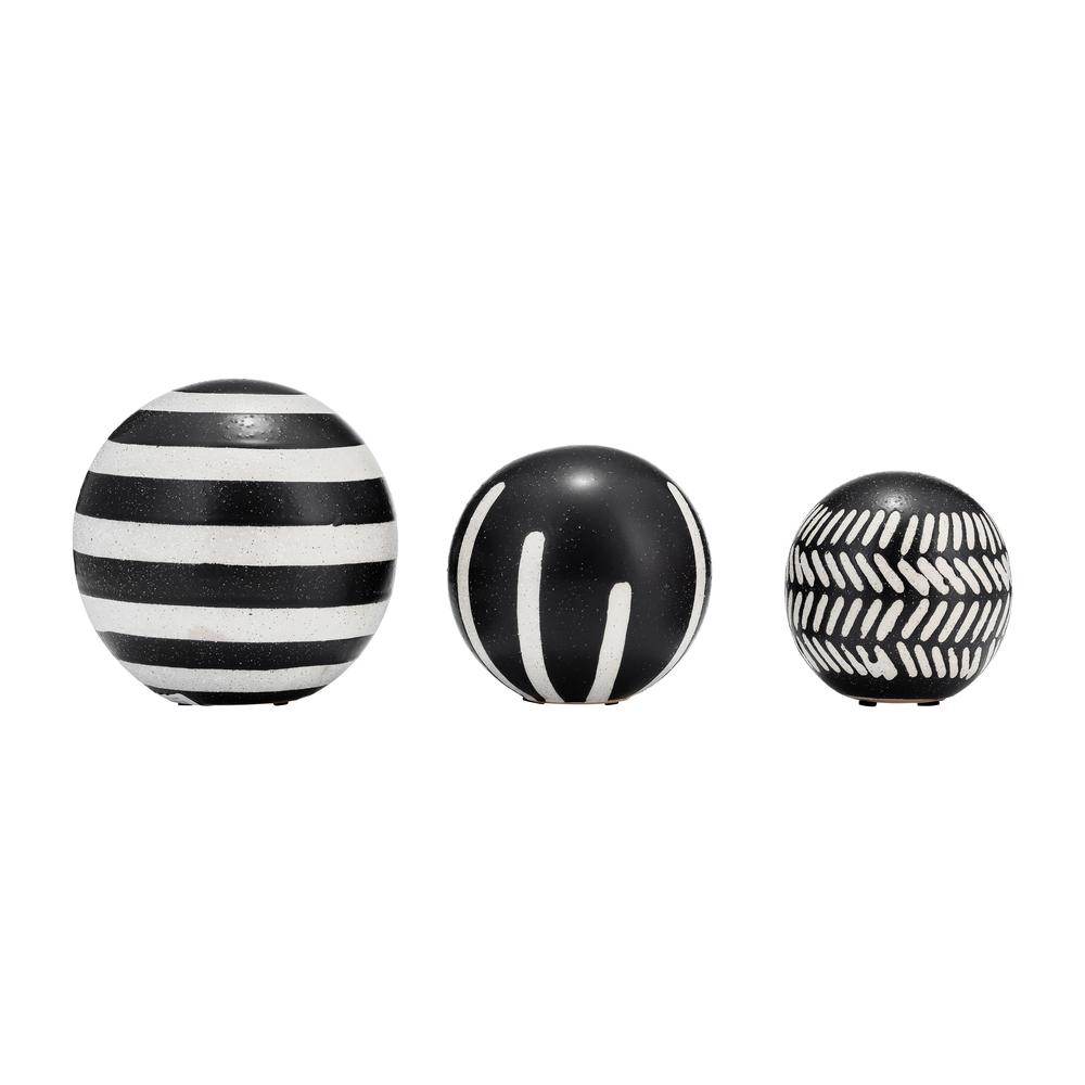 Cer, S/3 4/5/6", Tribal Orbs, Blk/ivory. Picture 2