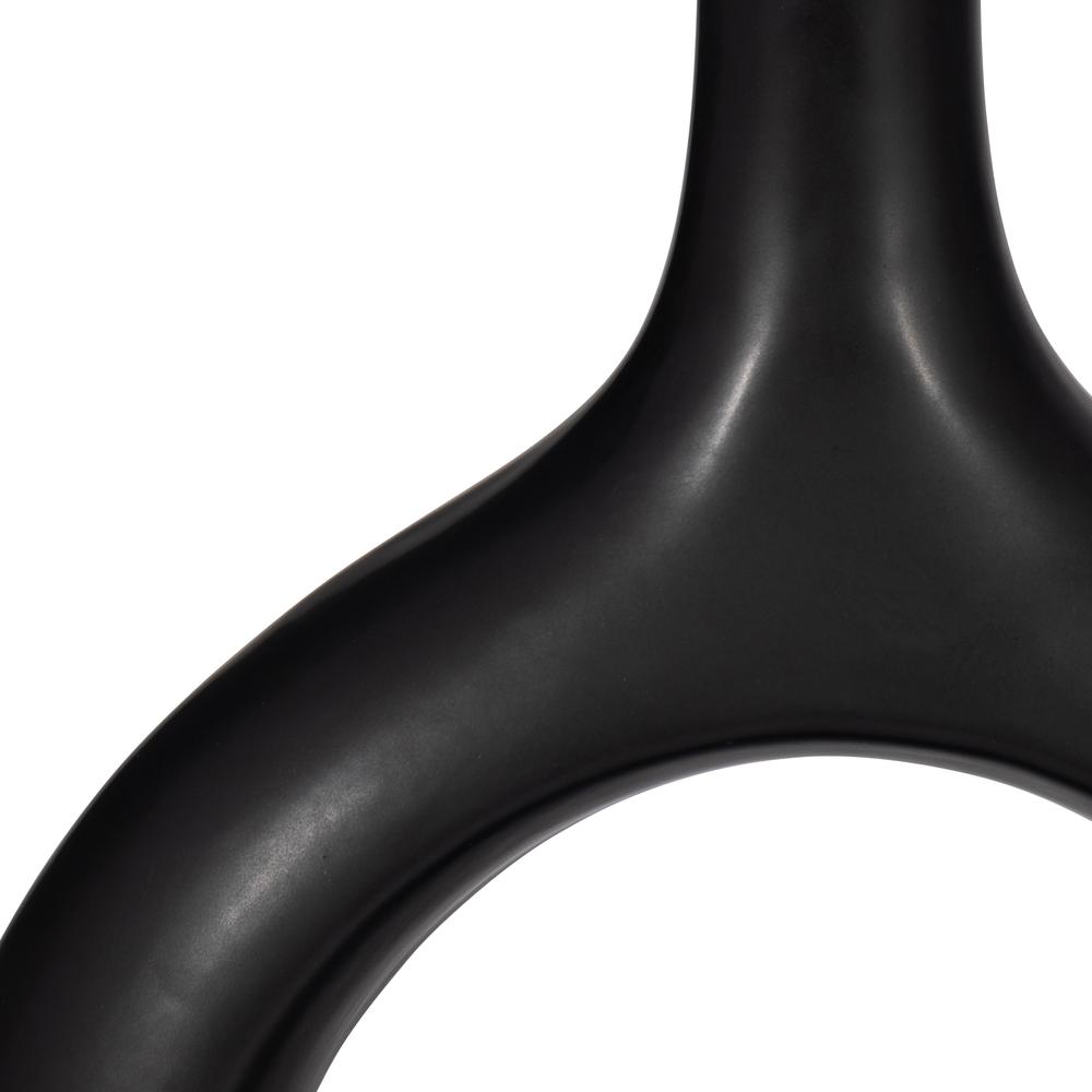 Cer, 9" Curved Open Cut Out Vase, Black. Picture 5