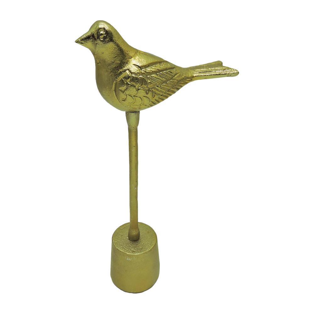 Metal, 15"h Bird On Base, Gold. Picture 1