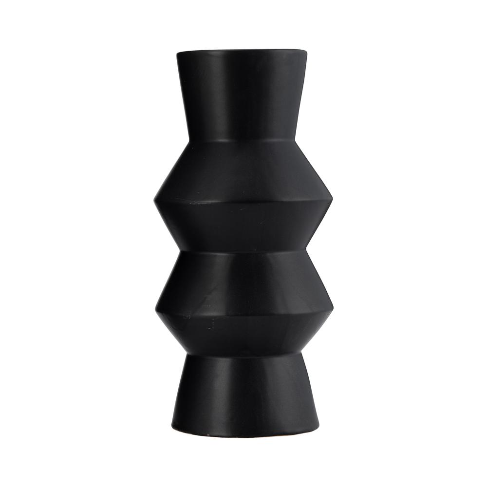 Cer, 12"h Totem Vase, Black. Picture 1
