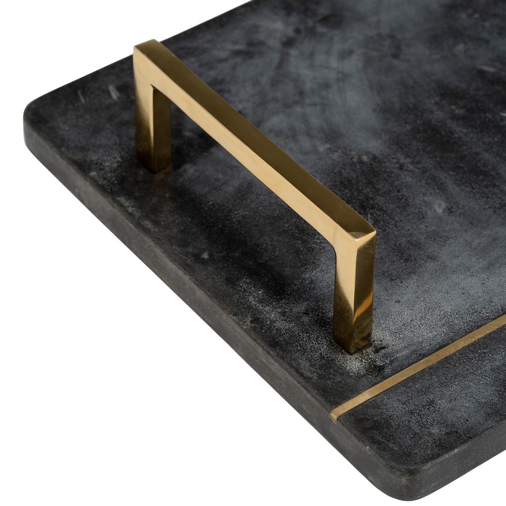 Marble,2"h,tray W/handles,black/gold. Picture 5