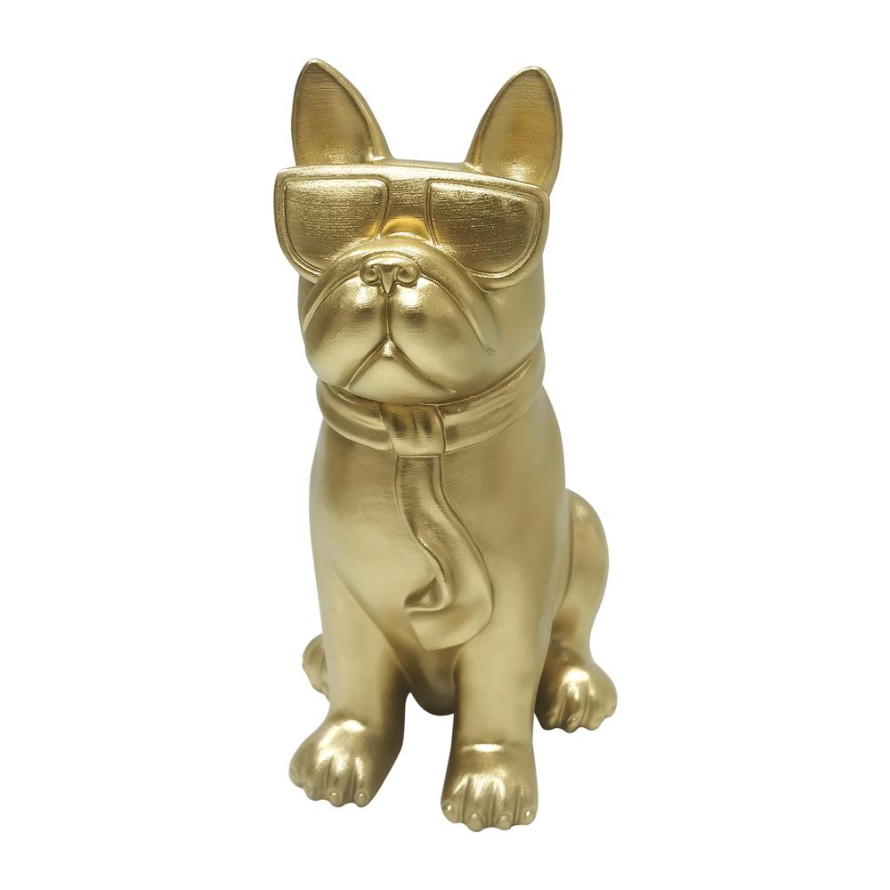 10" Cool Shades Boston Terrier, Gold. Picture 1