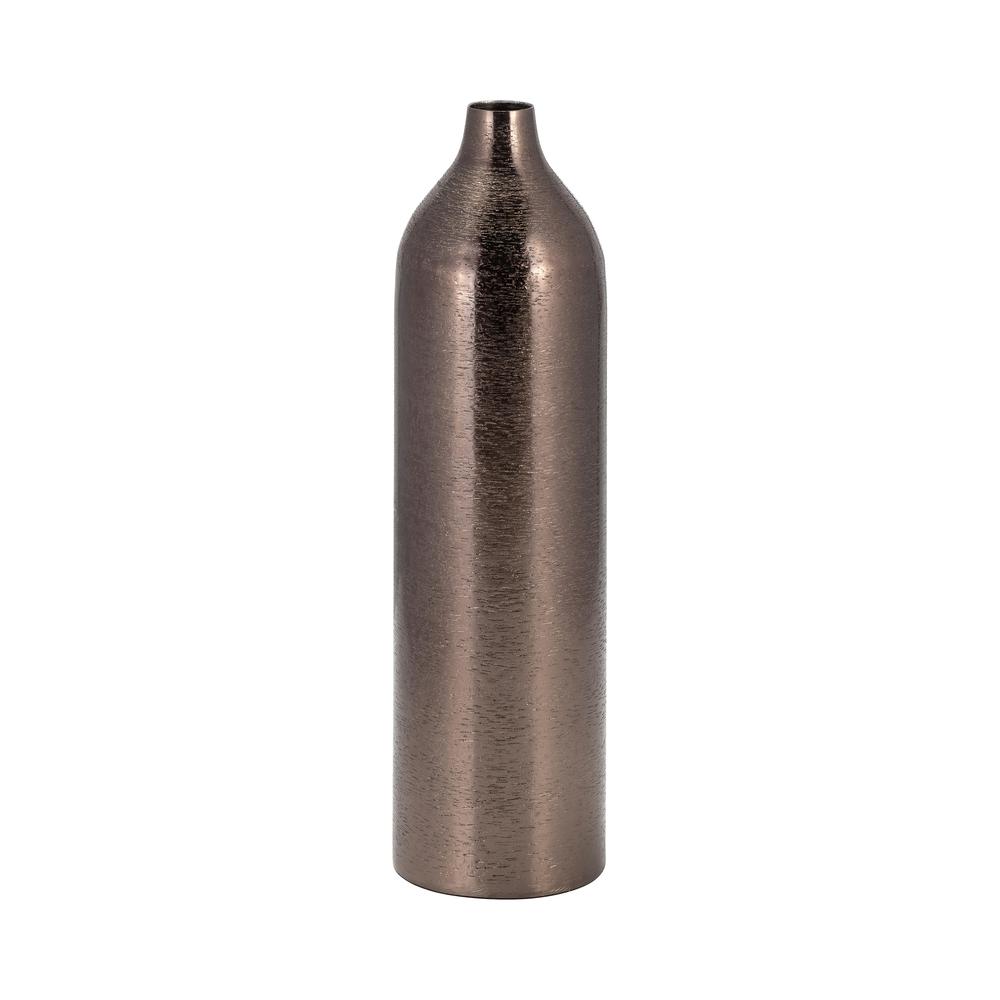 Metal, 18"h Cylinder Vase, Black. Picture 1
