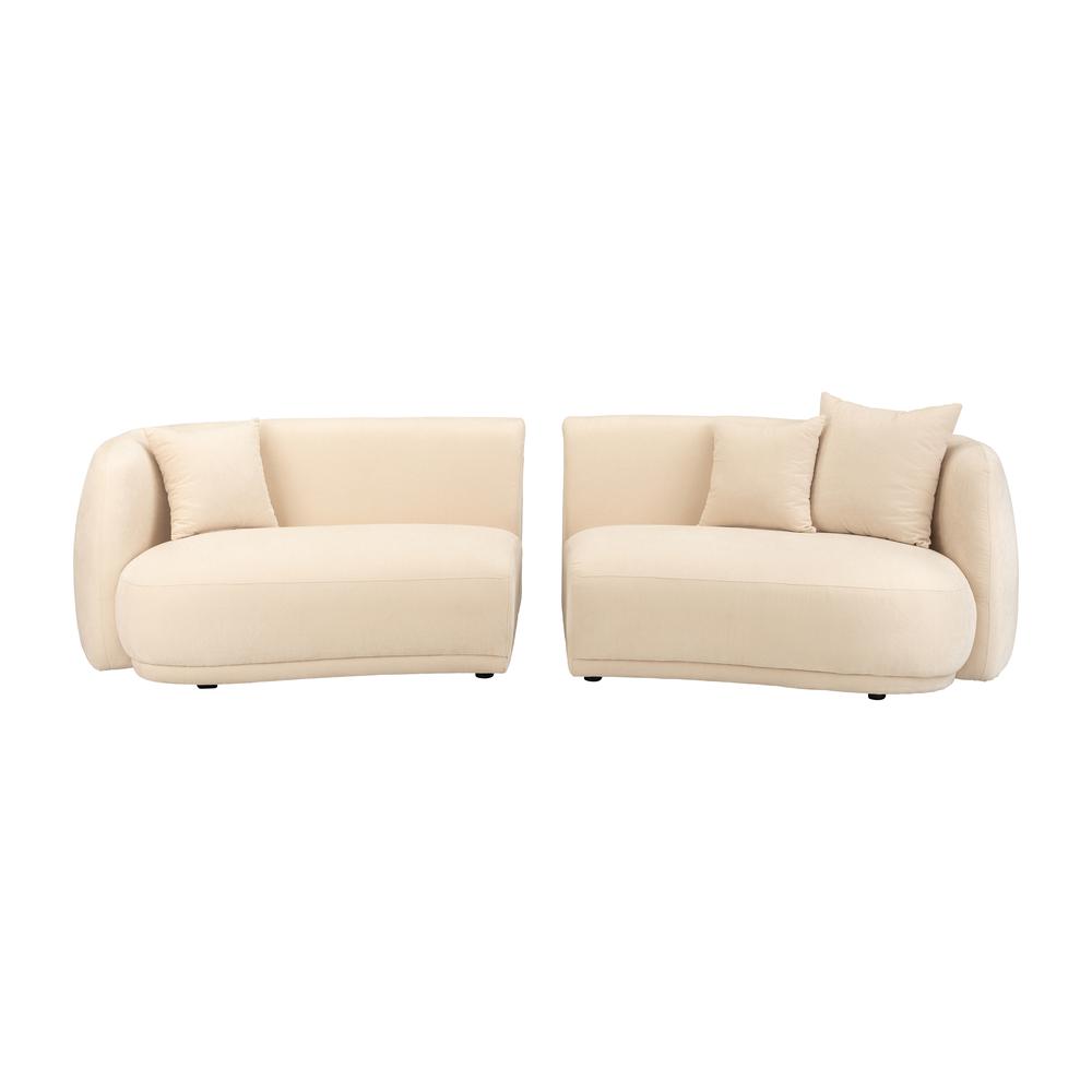 4-seat Curved Sofa, Ivory/beige. Picture 5