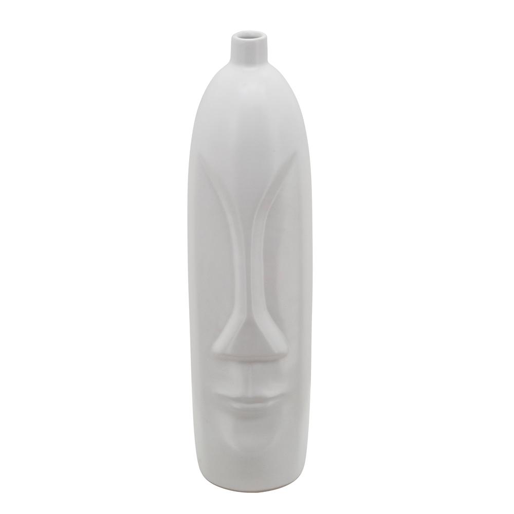 18"h Face Vase, White. Picture 1