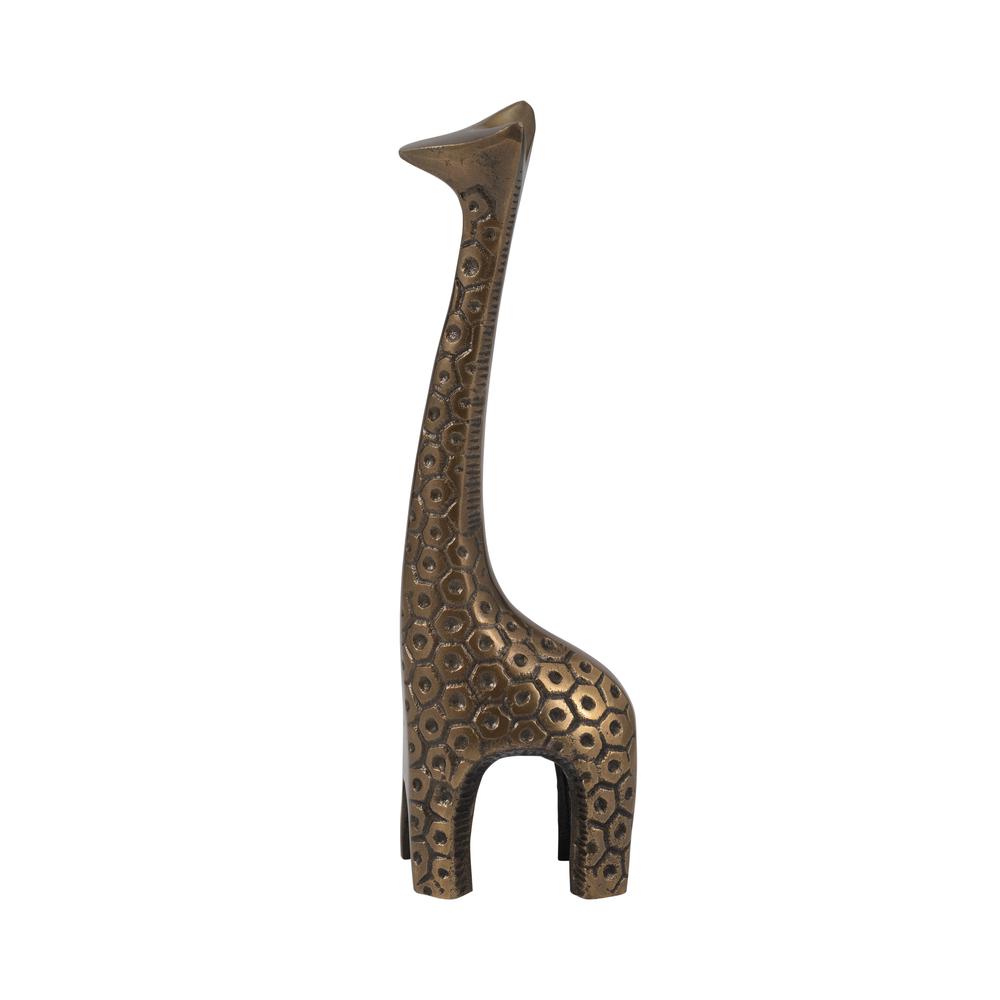 Metal, 12" Honeycomb Giraffe, Bronze. Picture 1