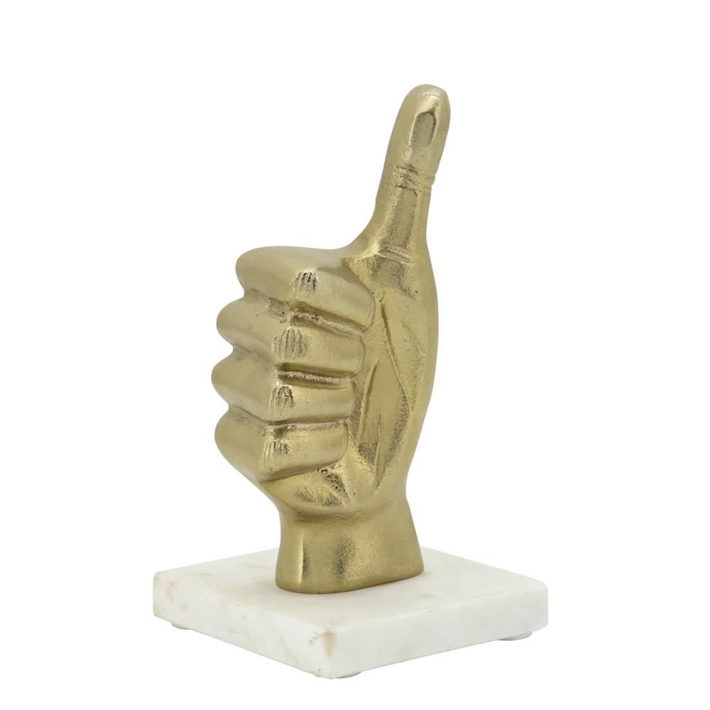 8" Metal Thumbs Up, Gold. Picture 2