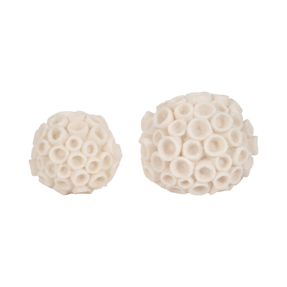 7" Round Coral Orb, Ivory. Picture 6