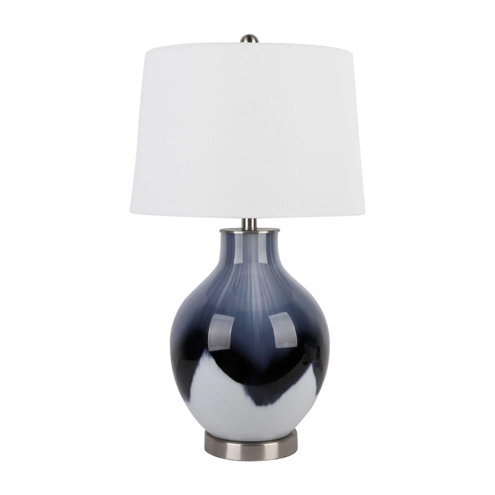 Glass 26" Reactive Table Lamp, Blue/white. Picture 1