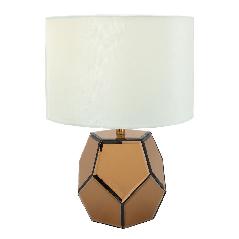 Mirrored 17.25" Facetd Table Lamp, Gold. Picture 2
