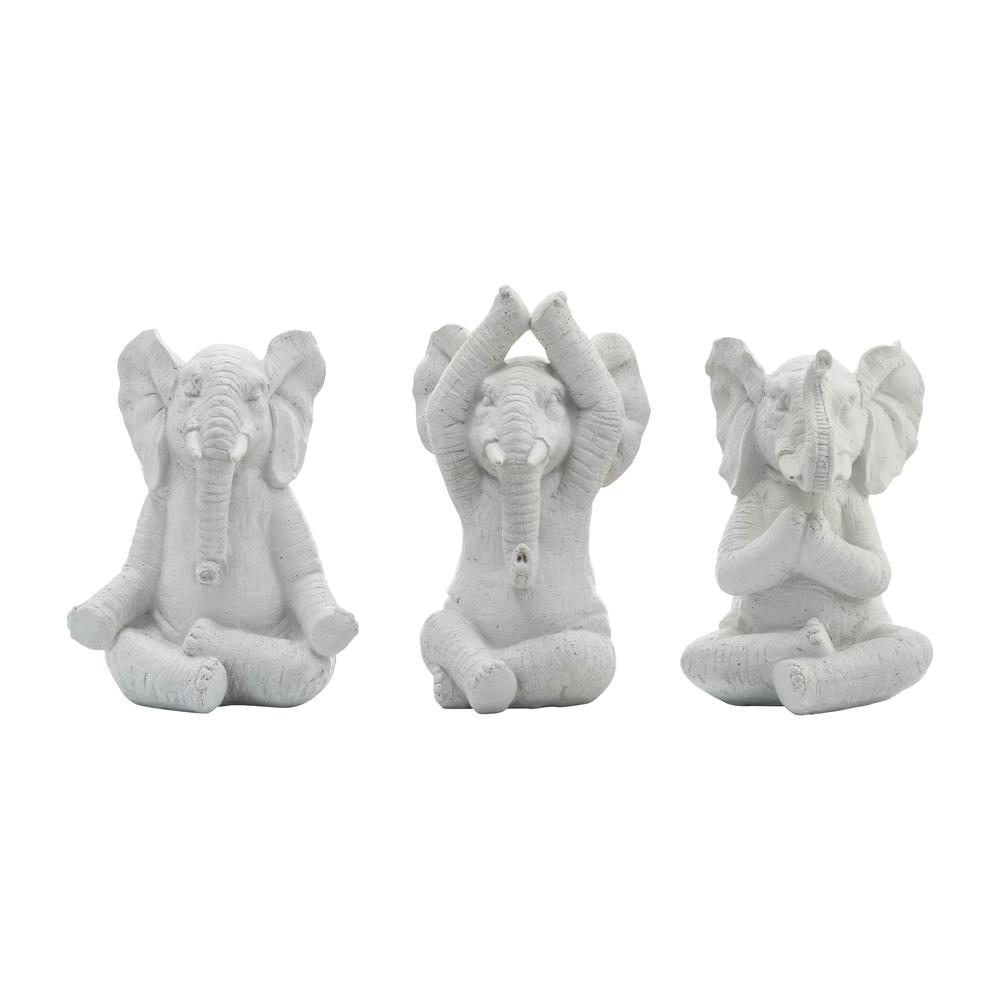 Resin, S/3, 8"h, Yoga Elephants, Wt. Picture 2