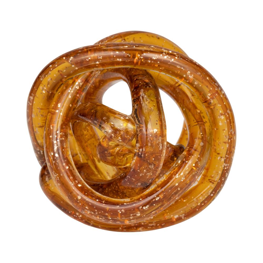 Glass, 4" Knot Amber. Picture 4