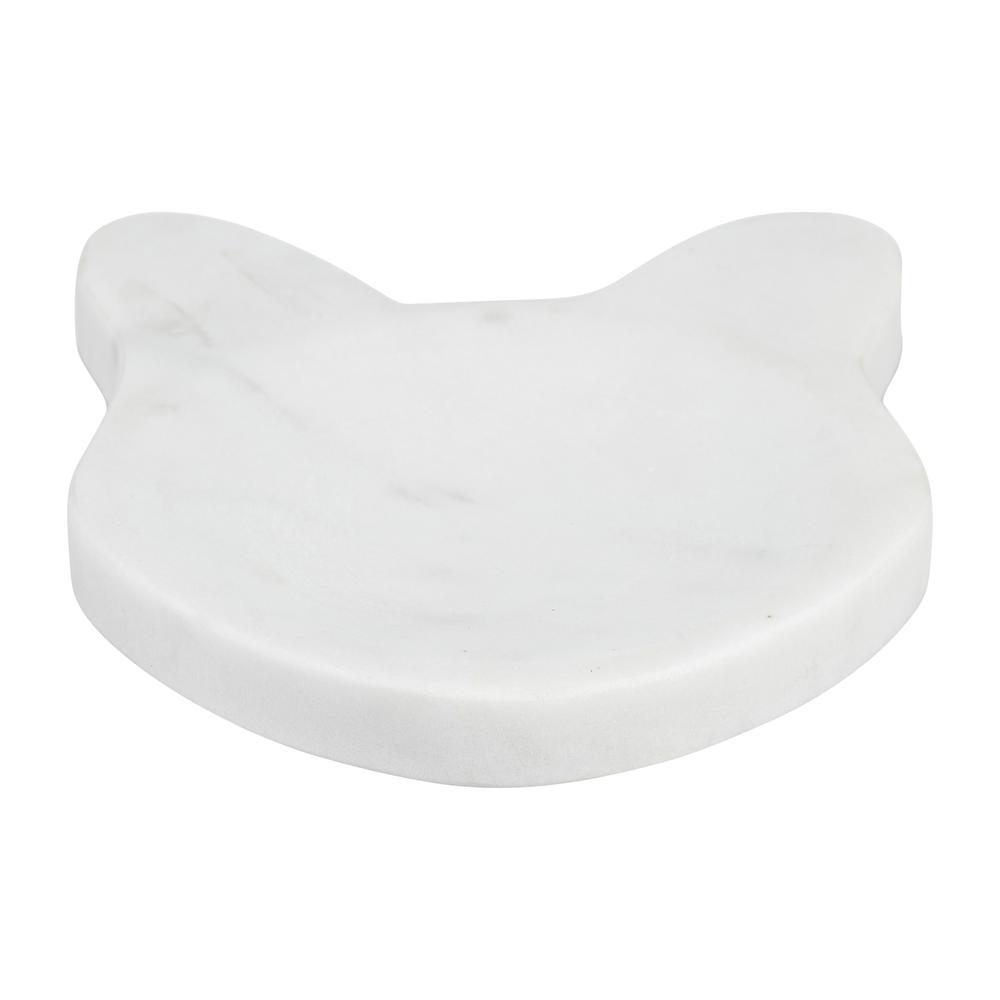 Marble, 5" Cat Tray, White. Picture 2