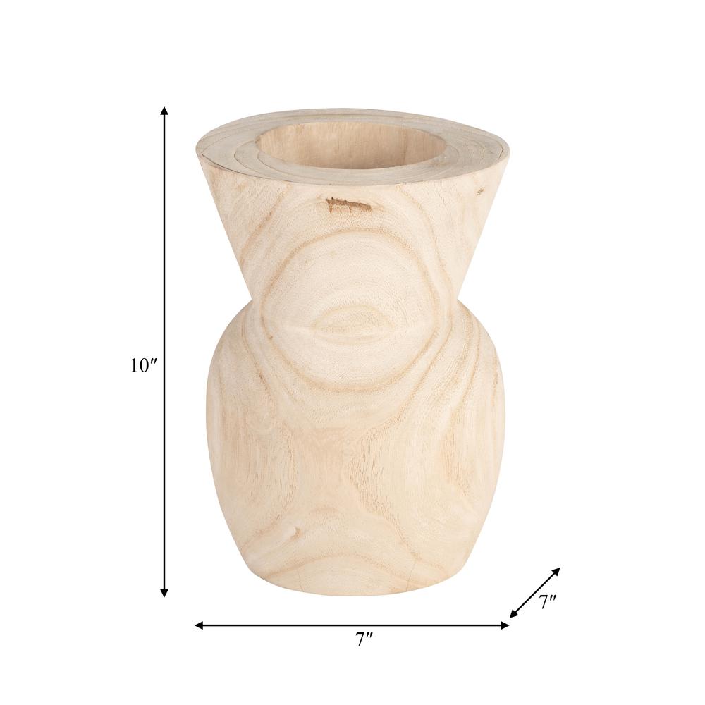 Wood, 10"h Vase, Natural. Picture 6