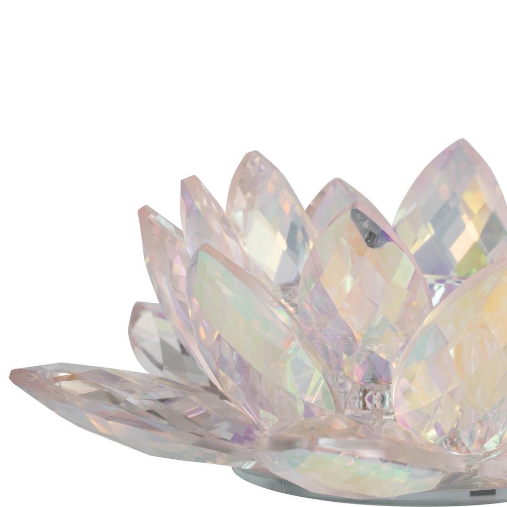 Blush Crystal Lotus Votive Holder 8.25". Picture 3