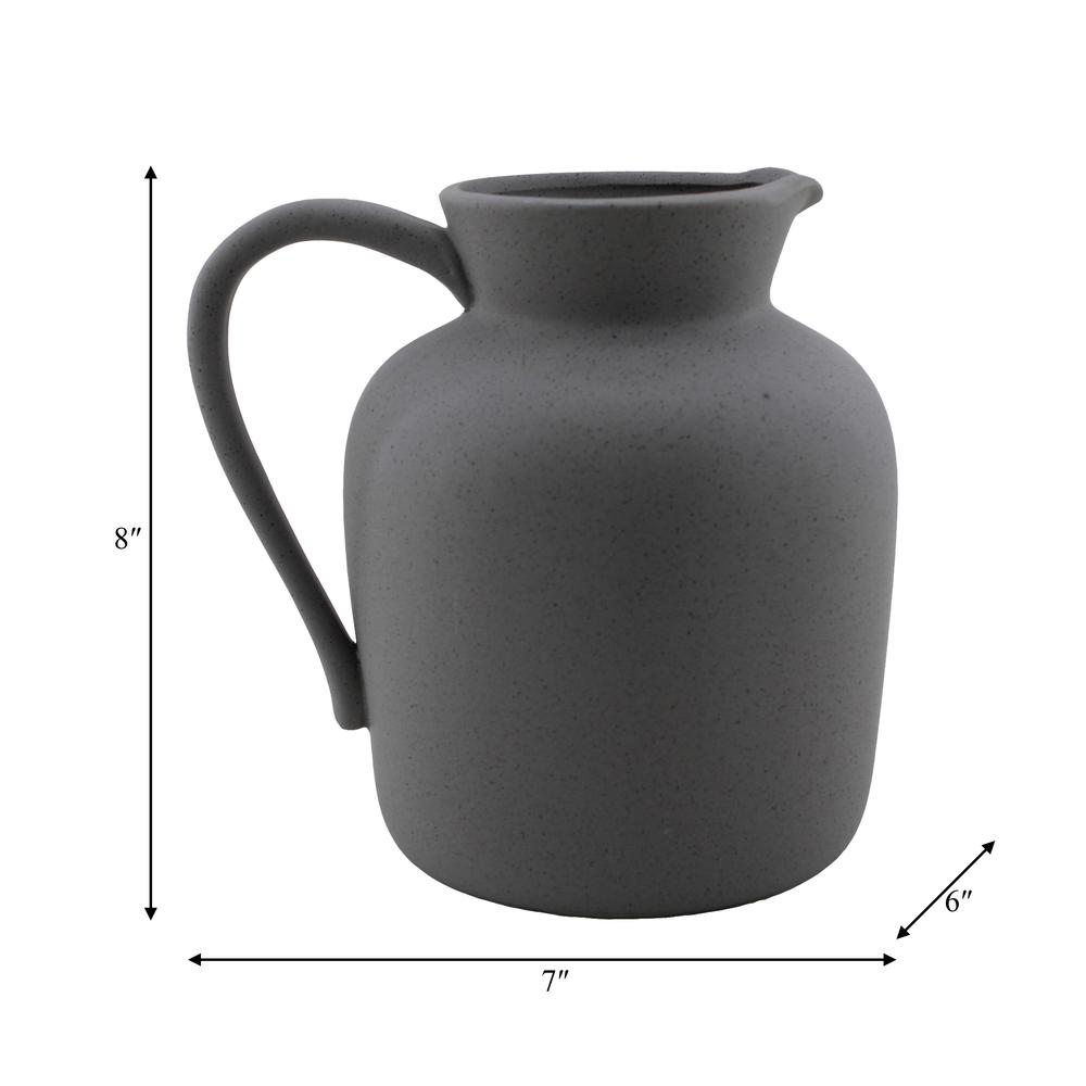 Cer, 7" Pitcher Vase, Gray. Picture 2