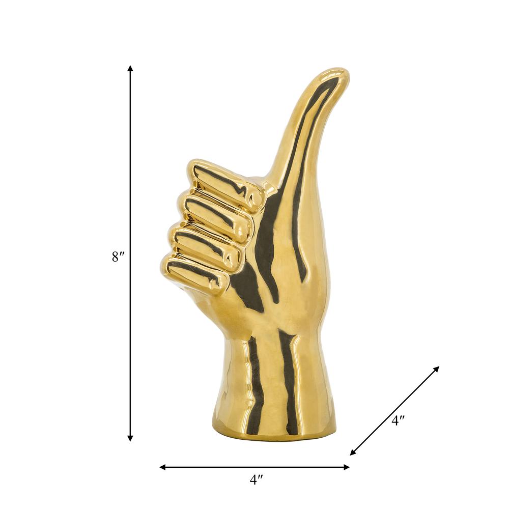 9"h Thumbs Up Table Deco, Gold. Picture 6