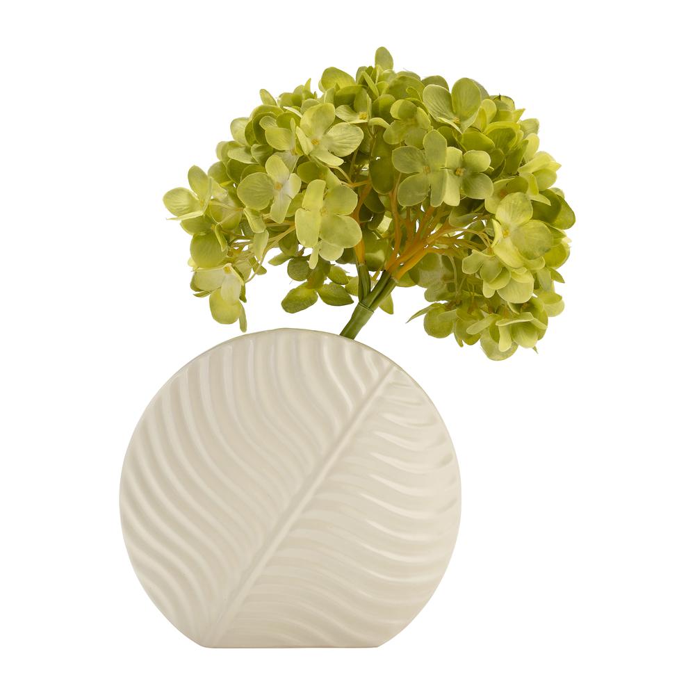Cer, 7" Round Botanical Vase, Cotton. Picture 2