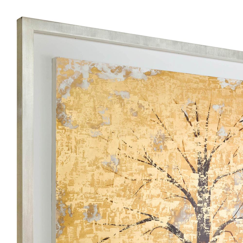 71x71, Hand Painted Autumn Gold Leaf Tree. Picture 6