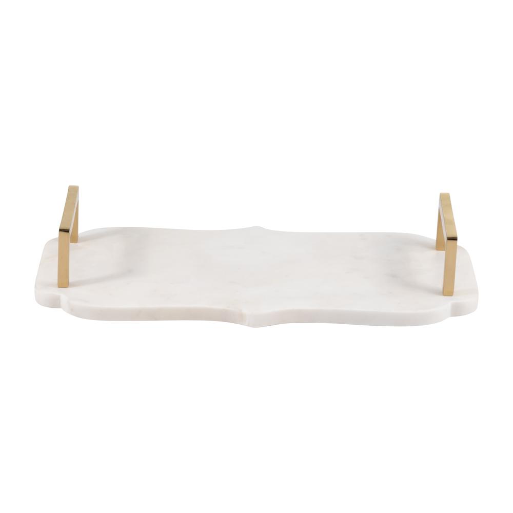 Marble, S/2 15/18"l Accent Trays, White. Picture 6