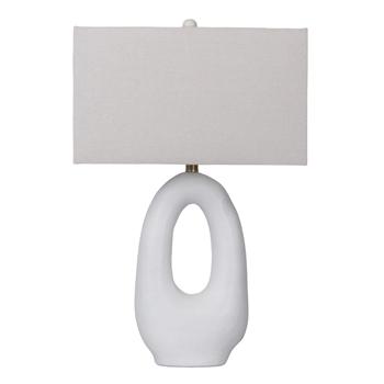 27" Open Cut-out Oval Table Lamp, White. Picture 1