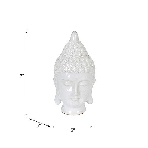 White Ceramic Buddha Head. Picture 2