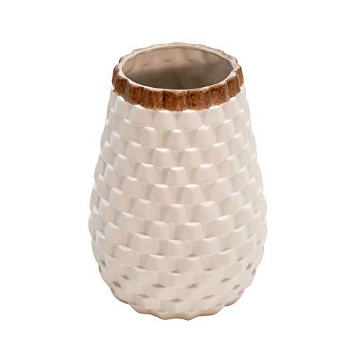 9" Textured Vase, White. Picture 1