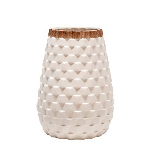 9" Textured Vase, White. Picture 2