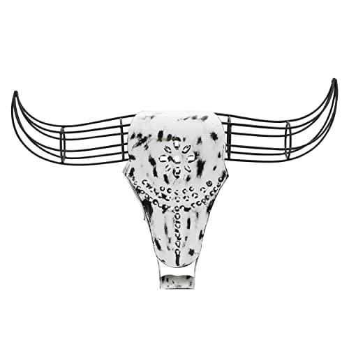 Metal, 12"h Buffalo Wall Accent, Black/white. Picture 1