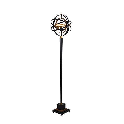Metal 60" Armillary Floor Lamp,black/bronze. Picture 1