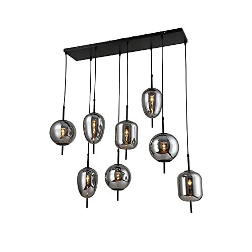 Metal 47" Pendant Lamp With 8 Light, Smoke  Glass. Picture 2