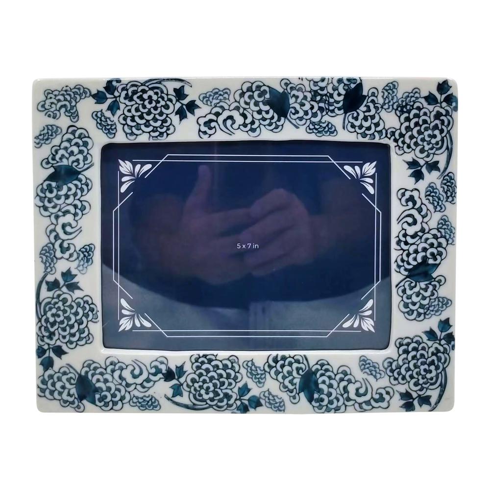 Cer, 5x7 Chinoiserie Photo Frame, Blue/white. Picture 1