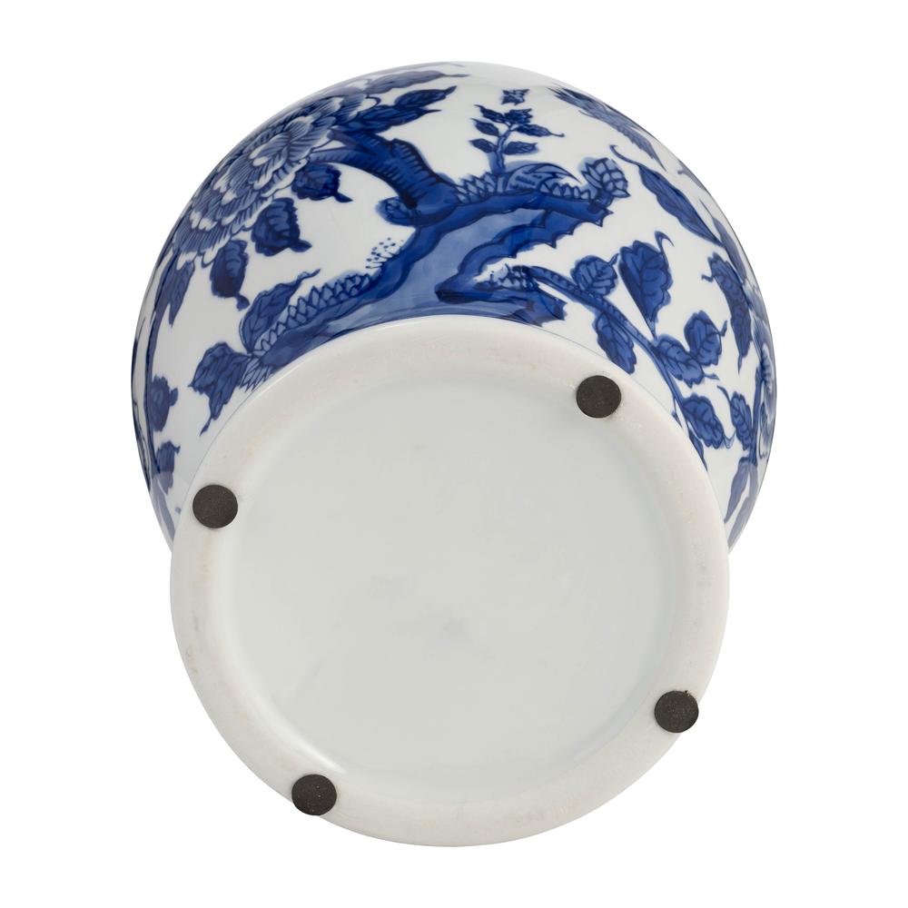 Cer, 14"h Temple Jar, Blue/white. Picture 5