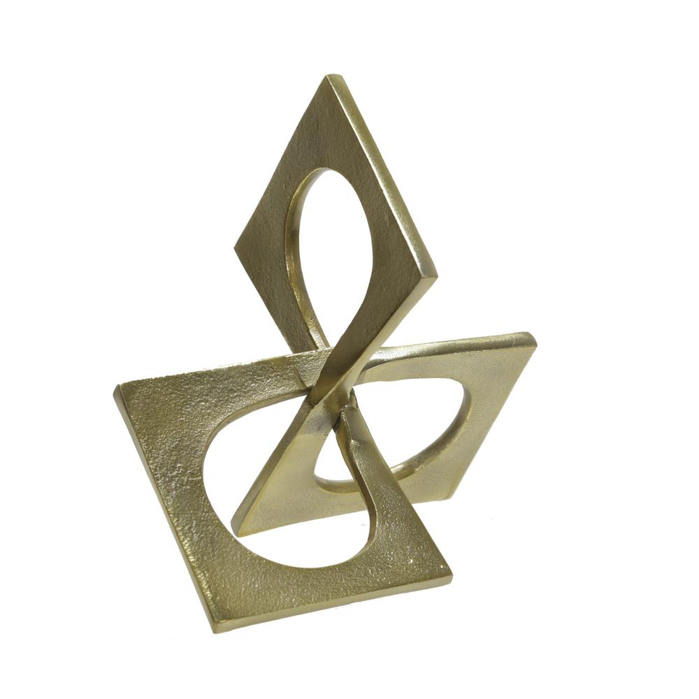 Metal 9" Linked Square Deco, Gold. Picture 2