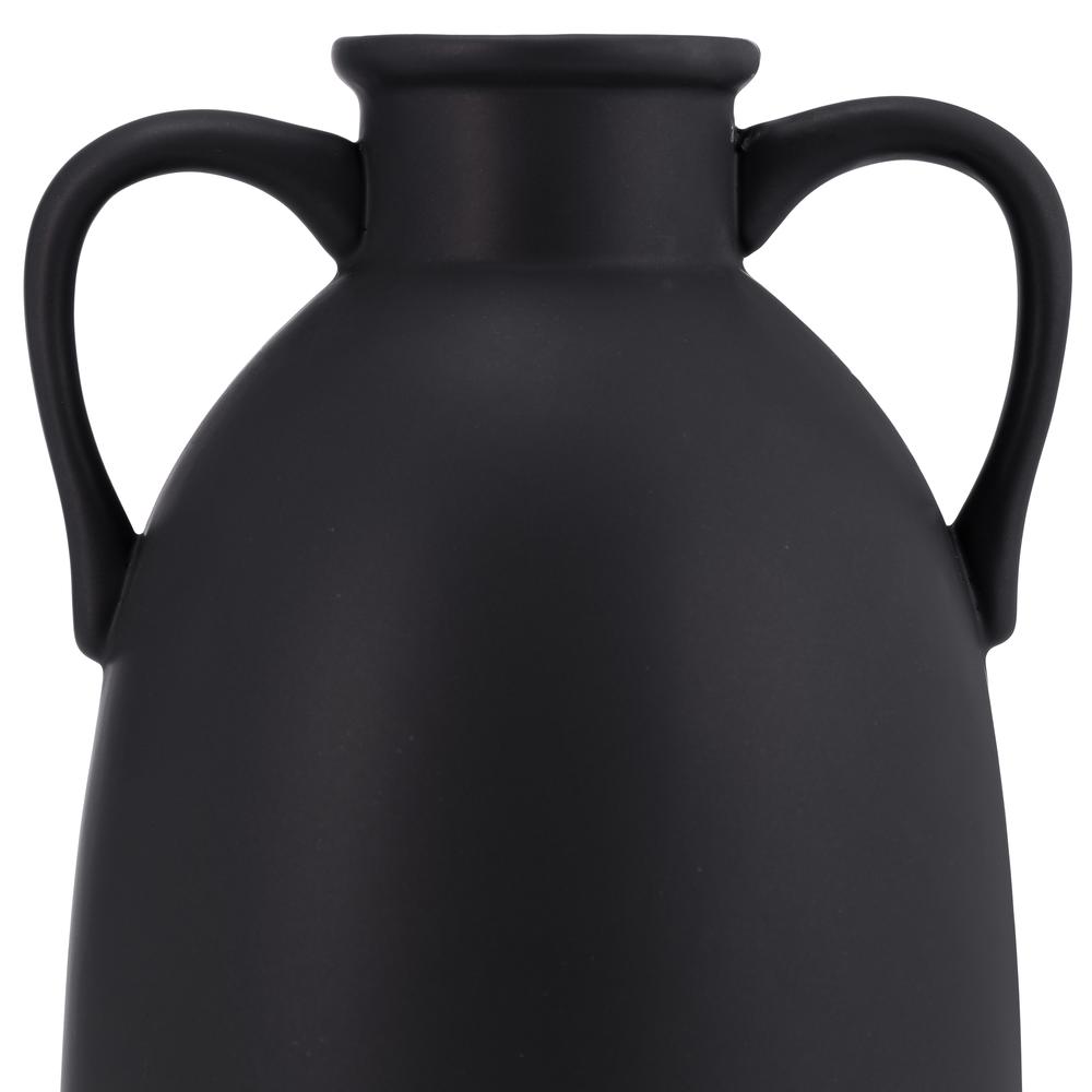 Cer, 10"h Eared Vase, Black. Picture 6
